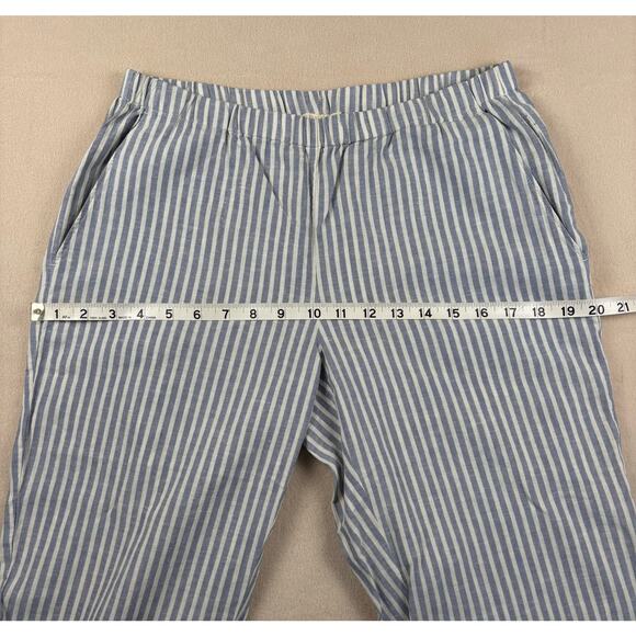 EILEEN FISHER Petite Small Hemp Organic Cotton blend Blue White Striped pant‎ - Picture 5 of 9